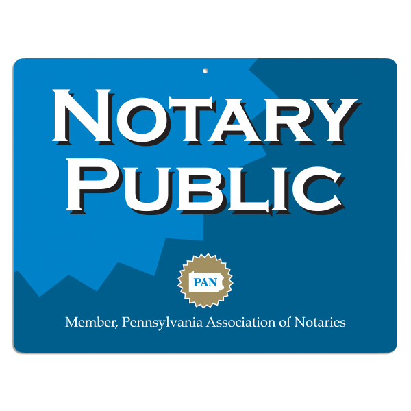 Notary Public Wall or Window Sign